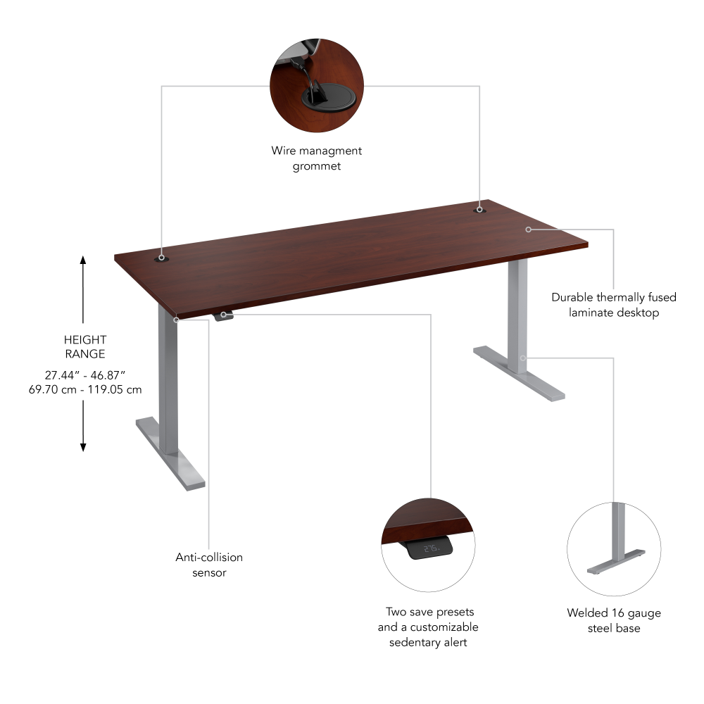 72W x 30D Height Adjustable Standing Desk