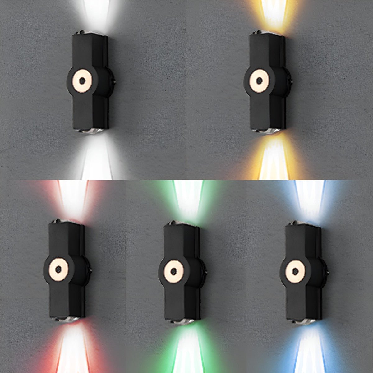 Modern Waterproof Black Outdoor LED Wall Lights Spotlights