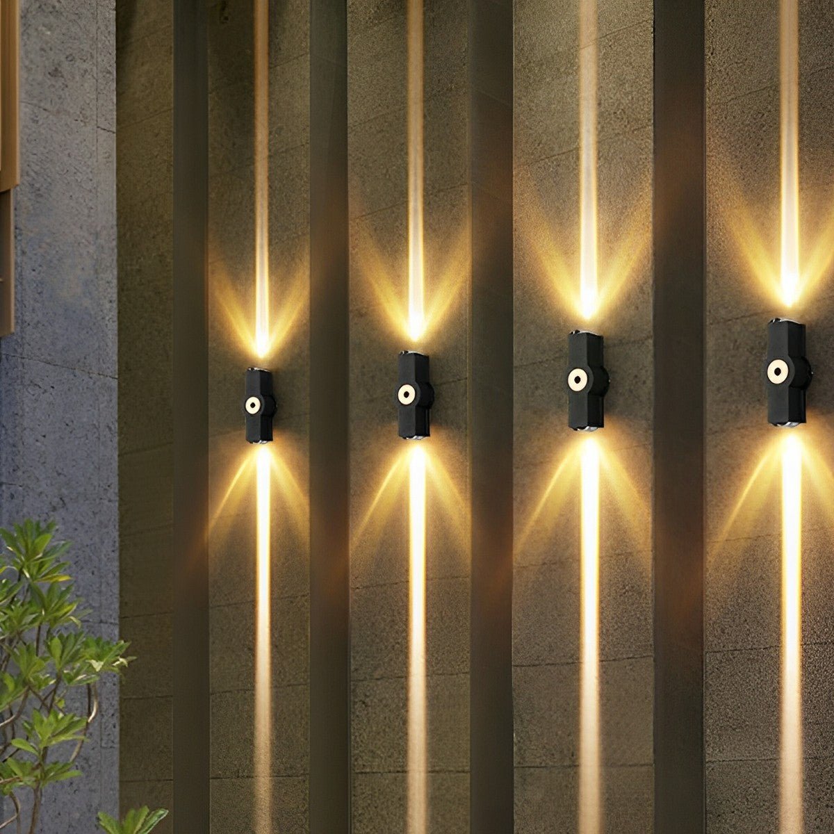 Modern Waterproof Black Outdoor LED Wall Lights Spotlights