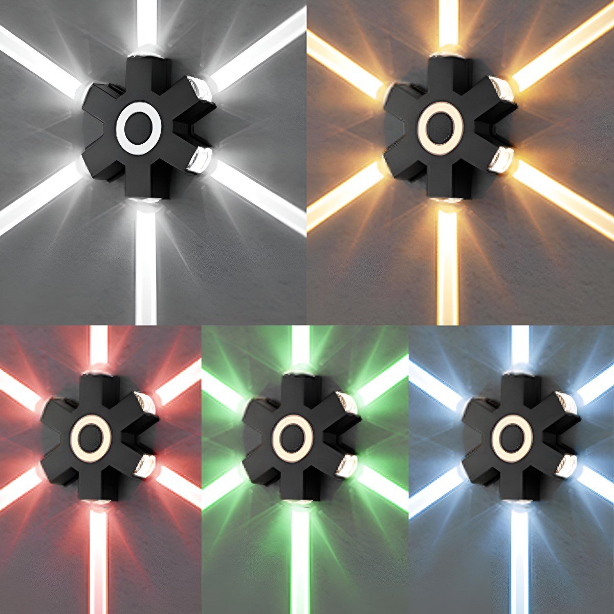 Modern Waterproof Black Outdoor LED Wall Lights Spotlights