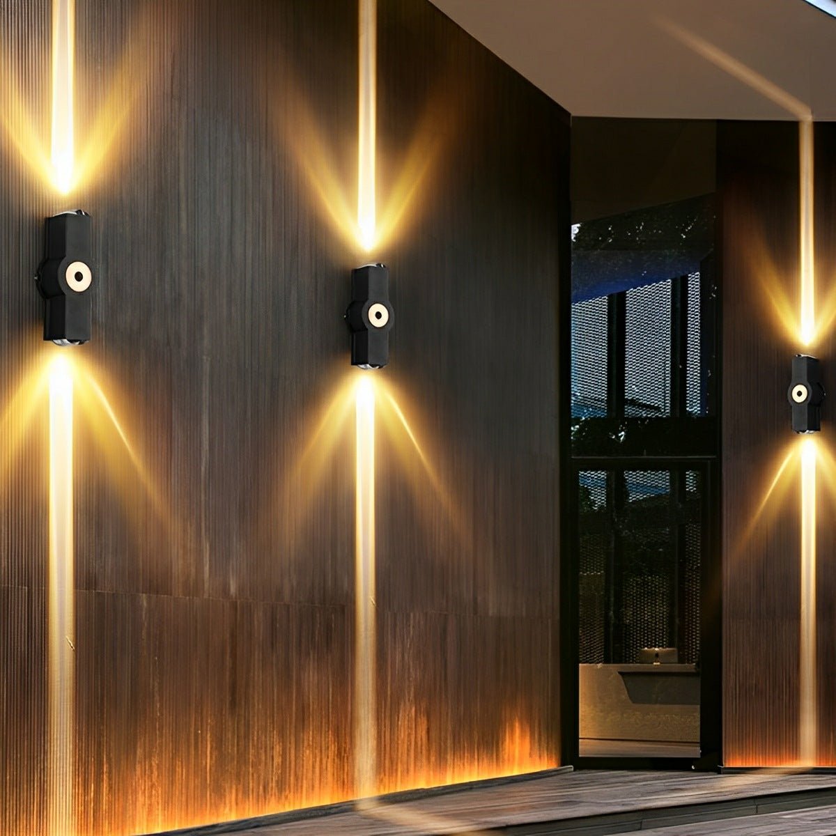 Modern Waterproof Black Outdoor LED Wall Lights Spotlights