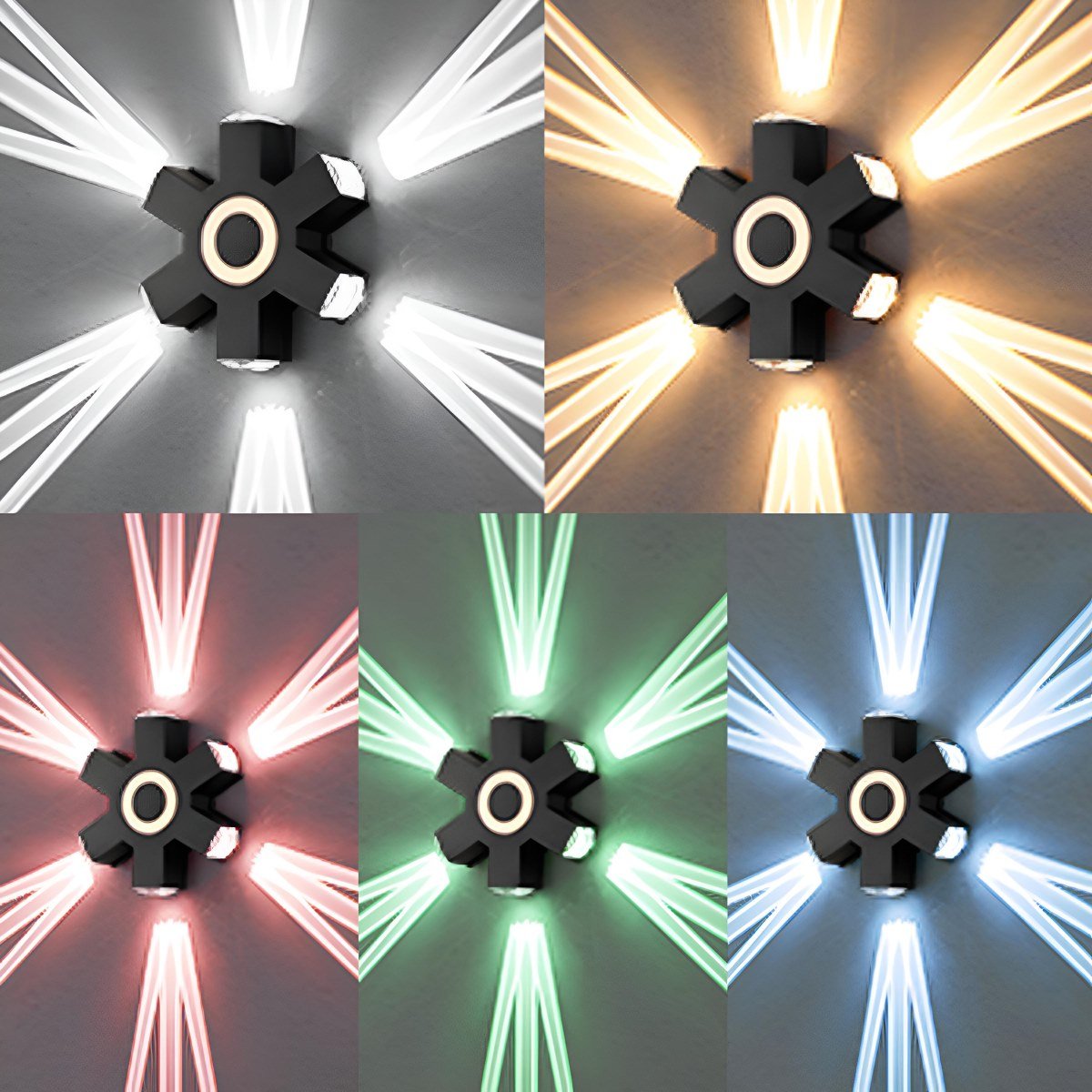 Modern Waterproof Black Outdoor LED Wall Lights Spotlights