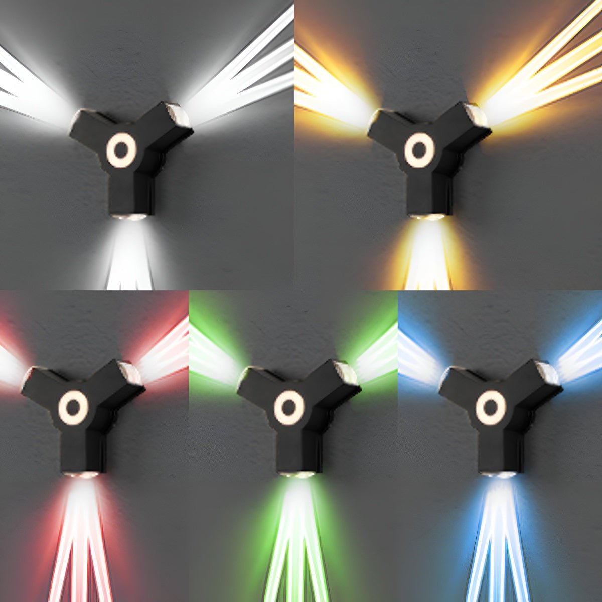 Modern Waterproof Black Outdoor LED Wall Lights Spotlights