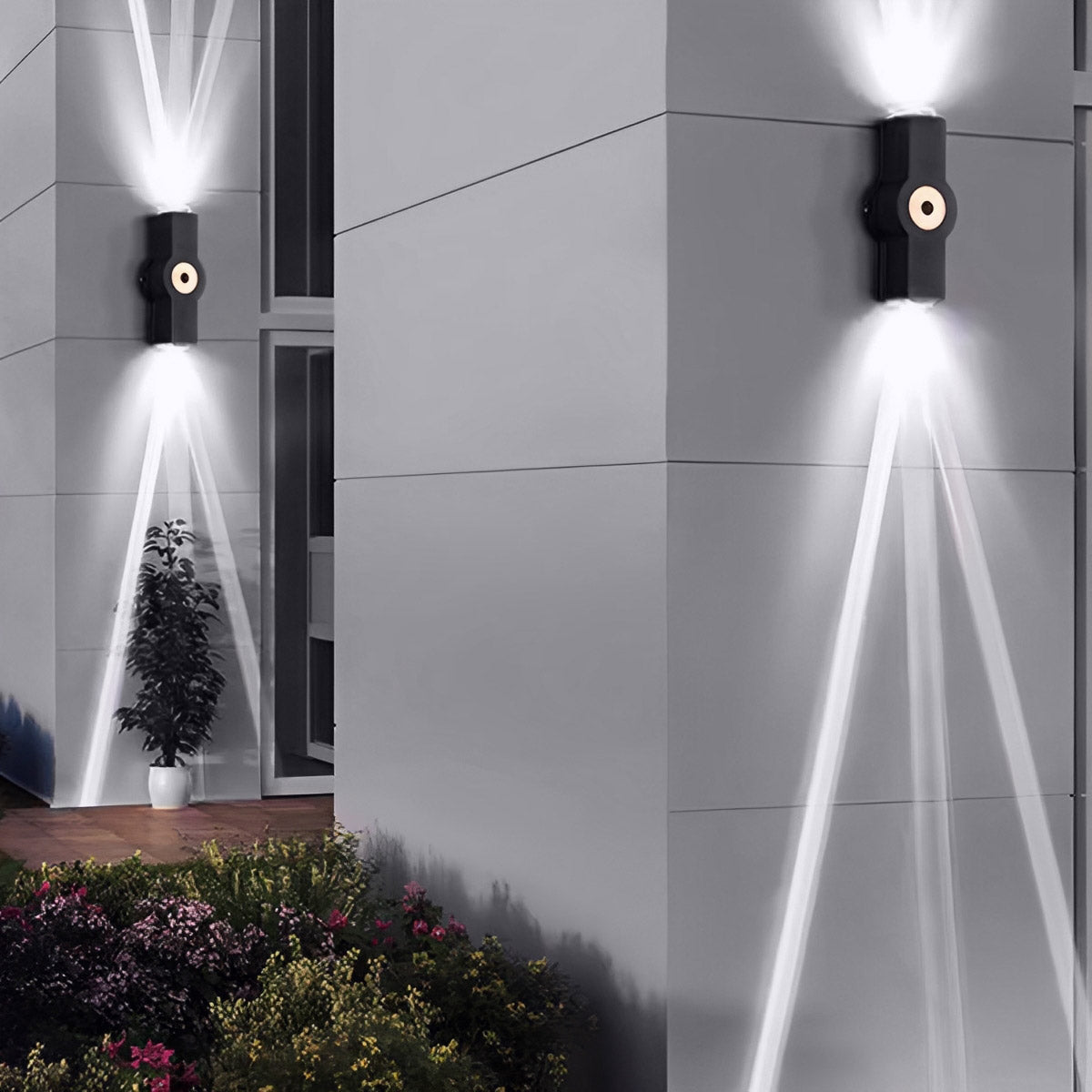 Modern Waterproof Black Outdoor LED Wall Lights Spotlights