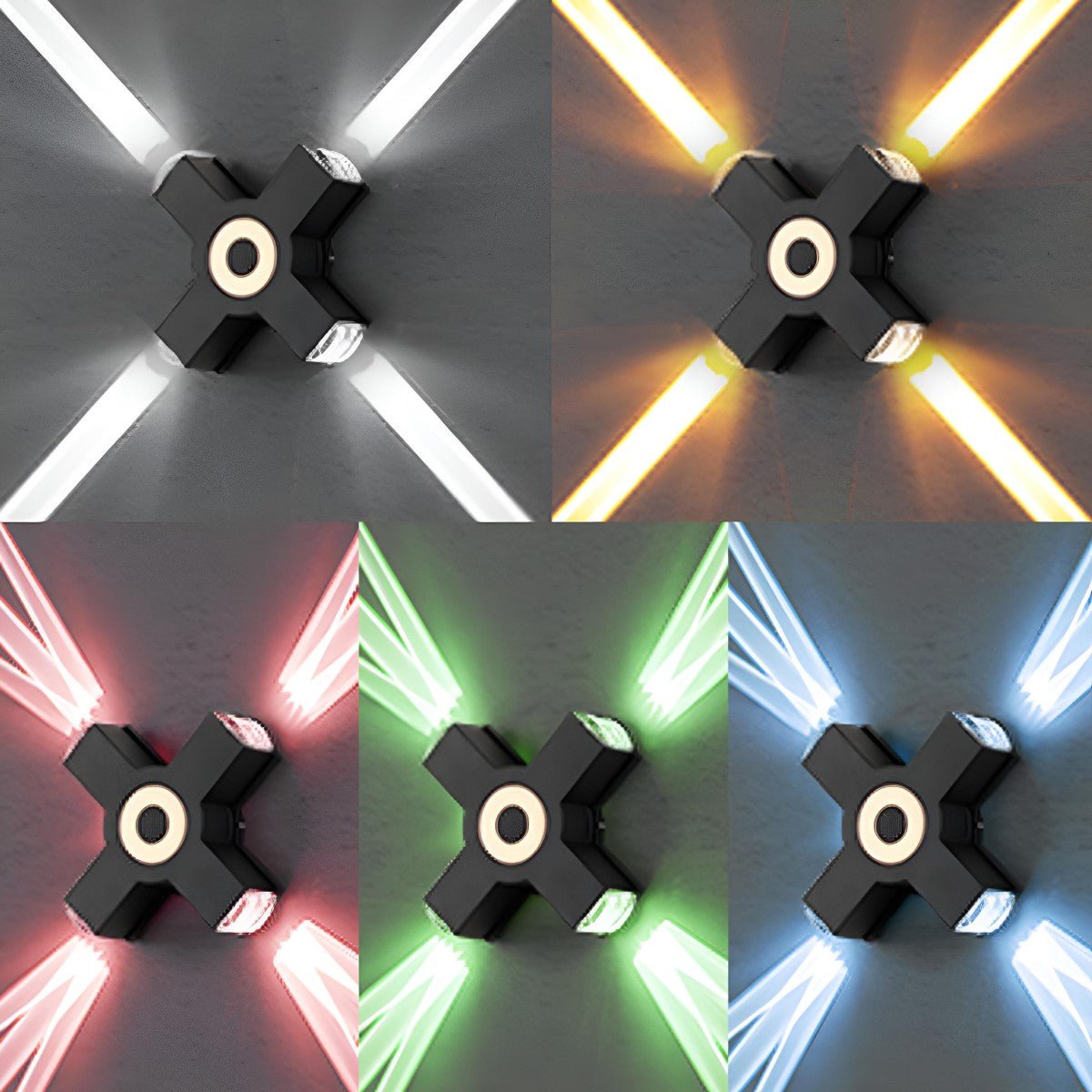 Modern Waterproof Black Outdoor LED Wall Lights Spotlights