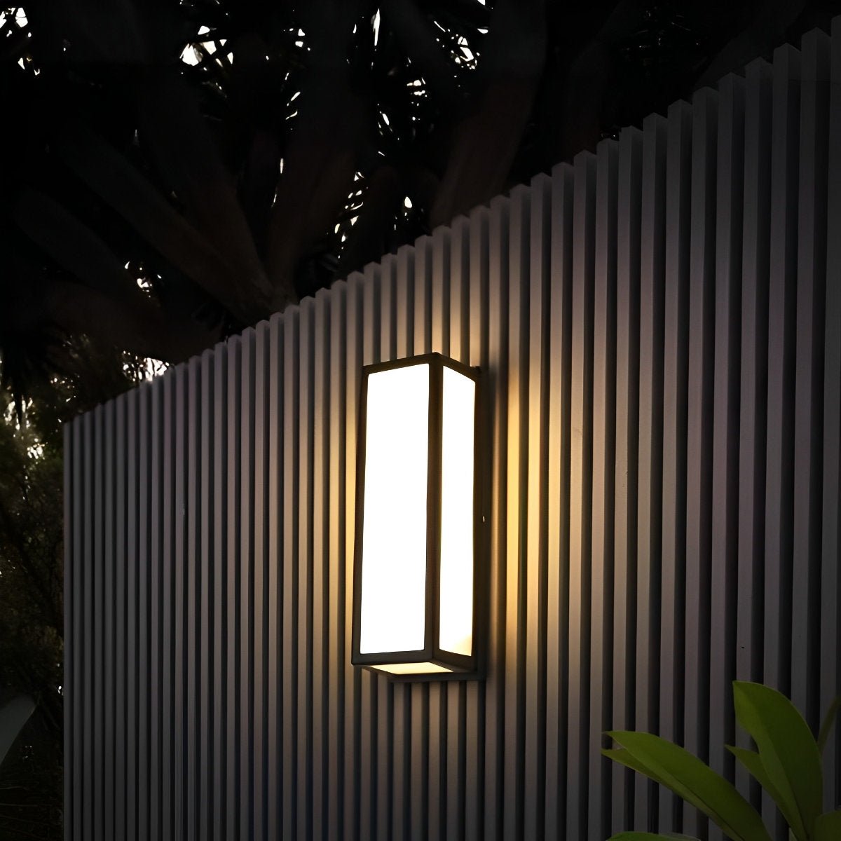 Rectangle LED Waterproof Motion Sensor Black Modern Wall Sconce Lighting