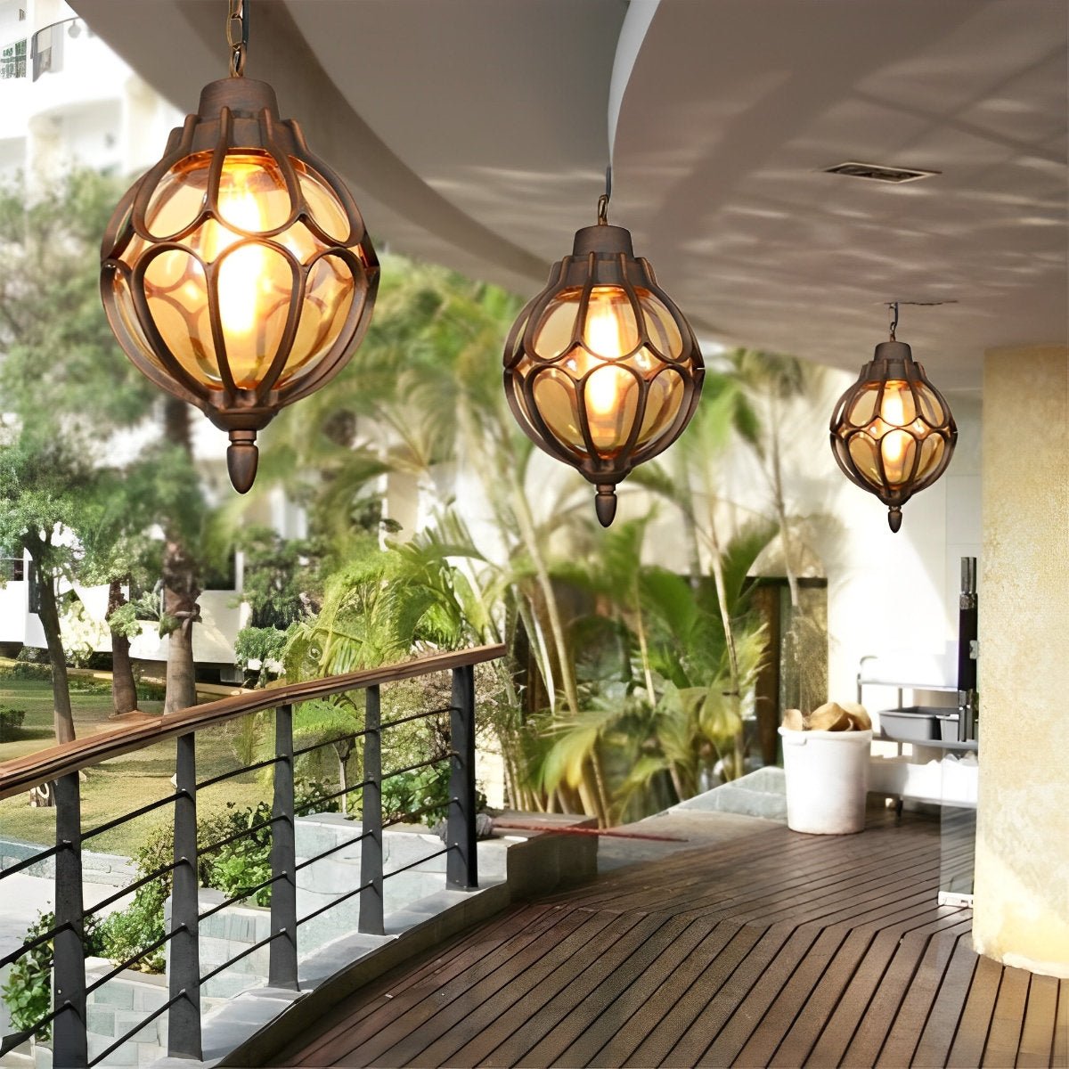 Waterproof Aluminum Ball Outdoor Chandelier Light Hanging Pendan Light