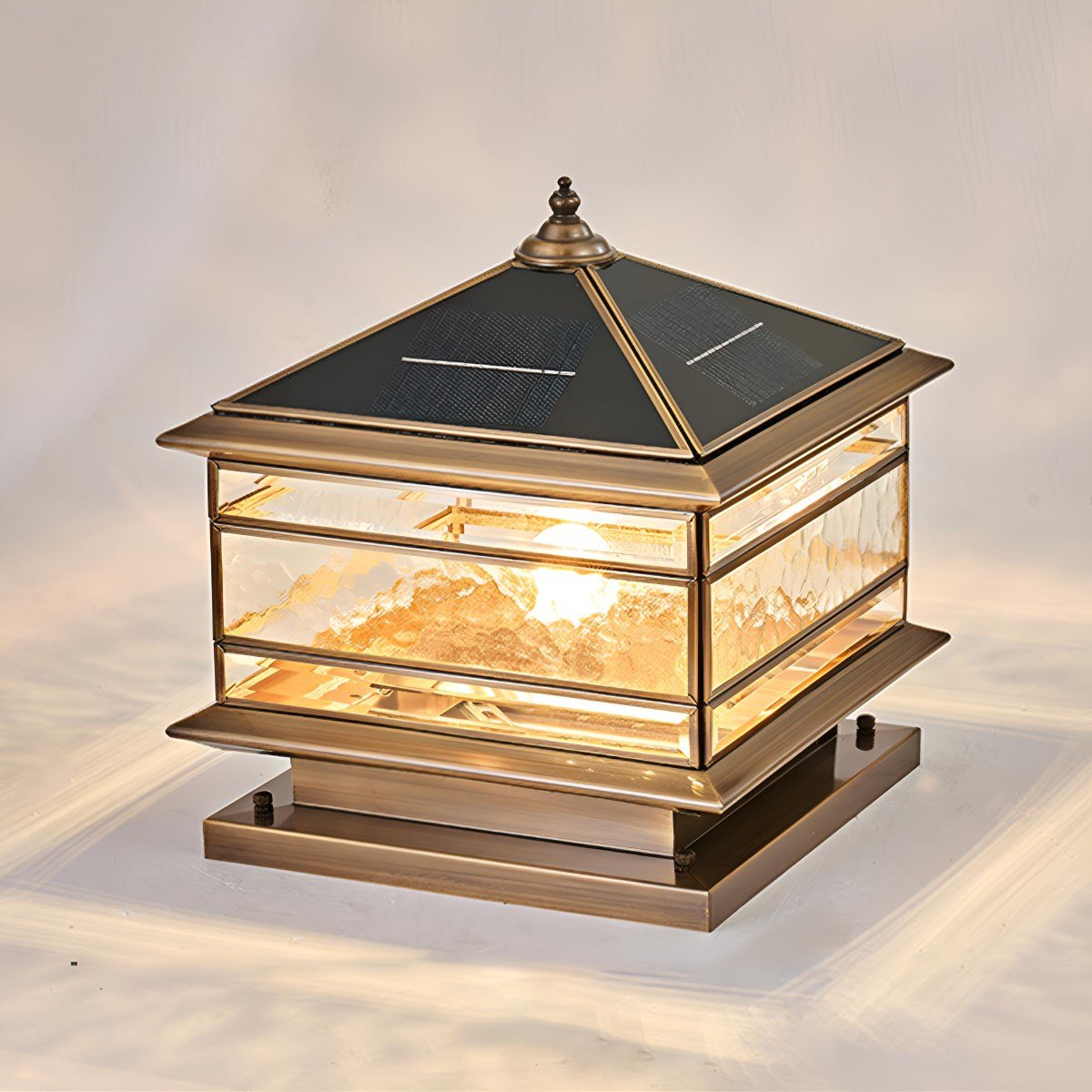 Waterproof Glass Copper Vintage Outdoor Fence Post Lights Pillar Light Column Lamp